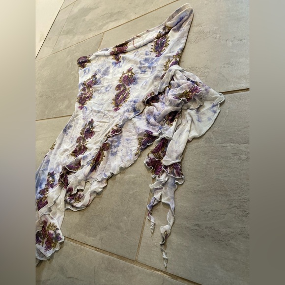 Free people Taylor tube top purple floral mesh size large - Picture 9 of 13